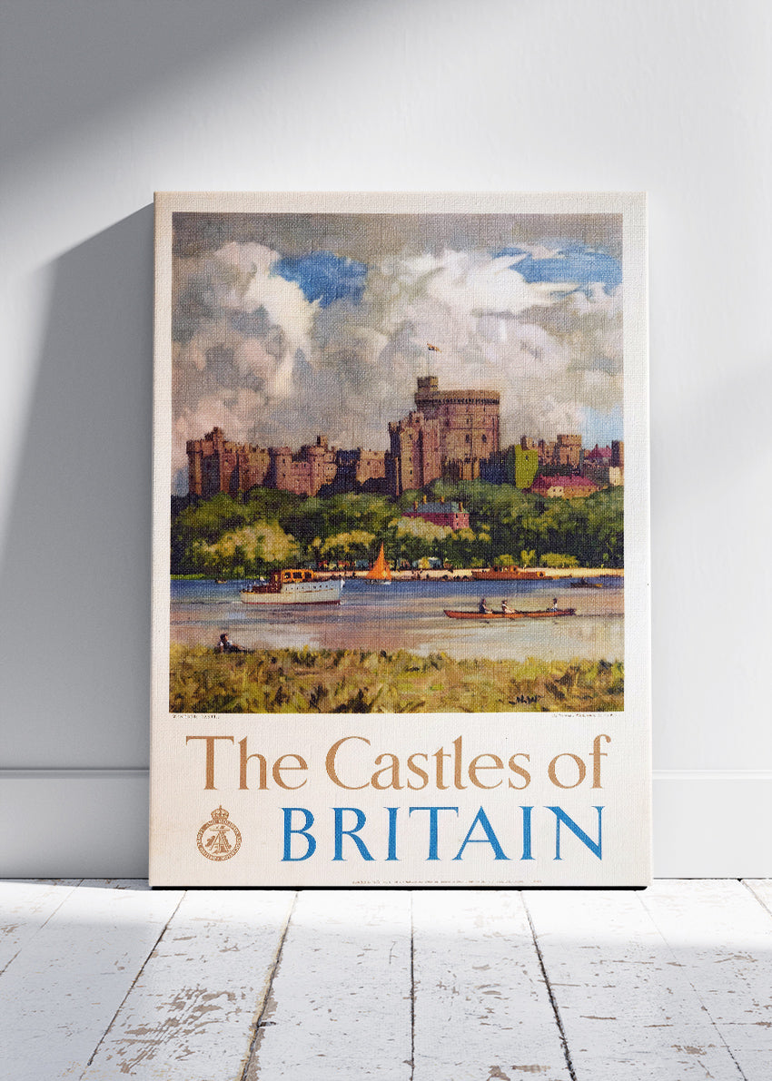The Castles of Britain Wall Art – Vintage Travel Poster and Canvas Print