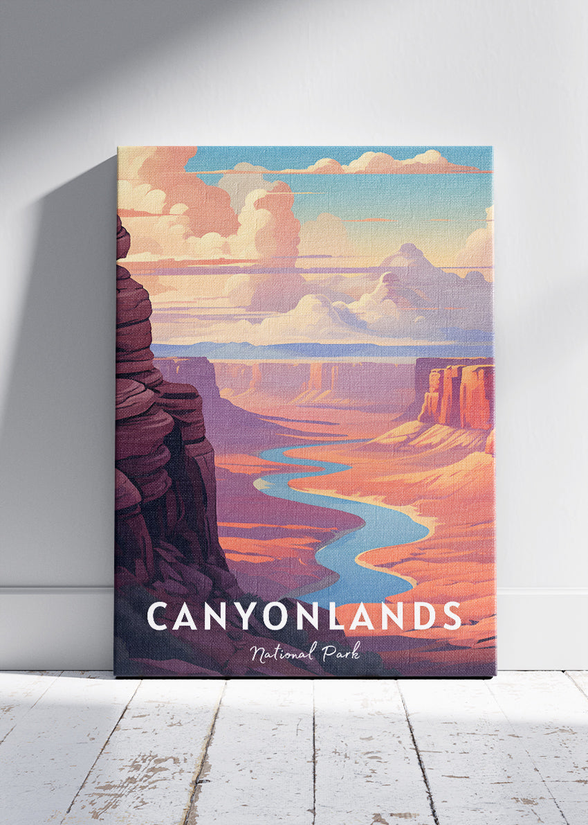 Canyonlands National Park Poster & Canvas Print – Desert Landscape Illustration Wall Art