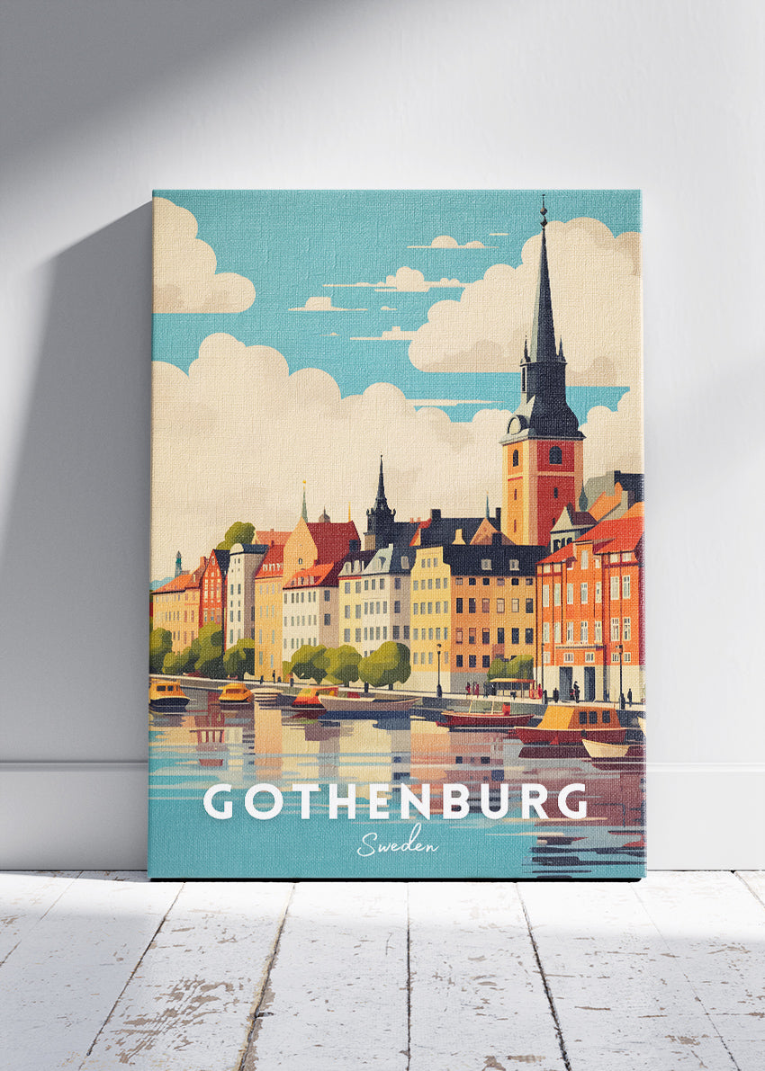 Gothenburg Sweden Harbour Poster & Canvas Print – Vintage Scandinavian Travel Art