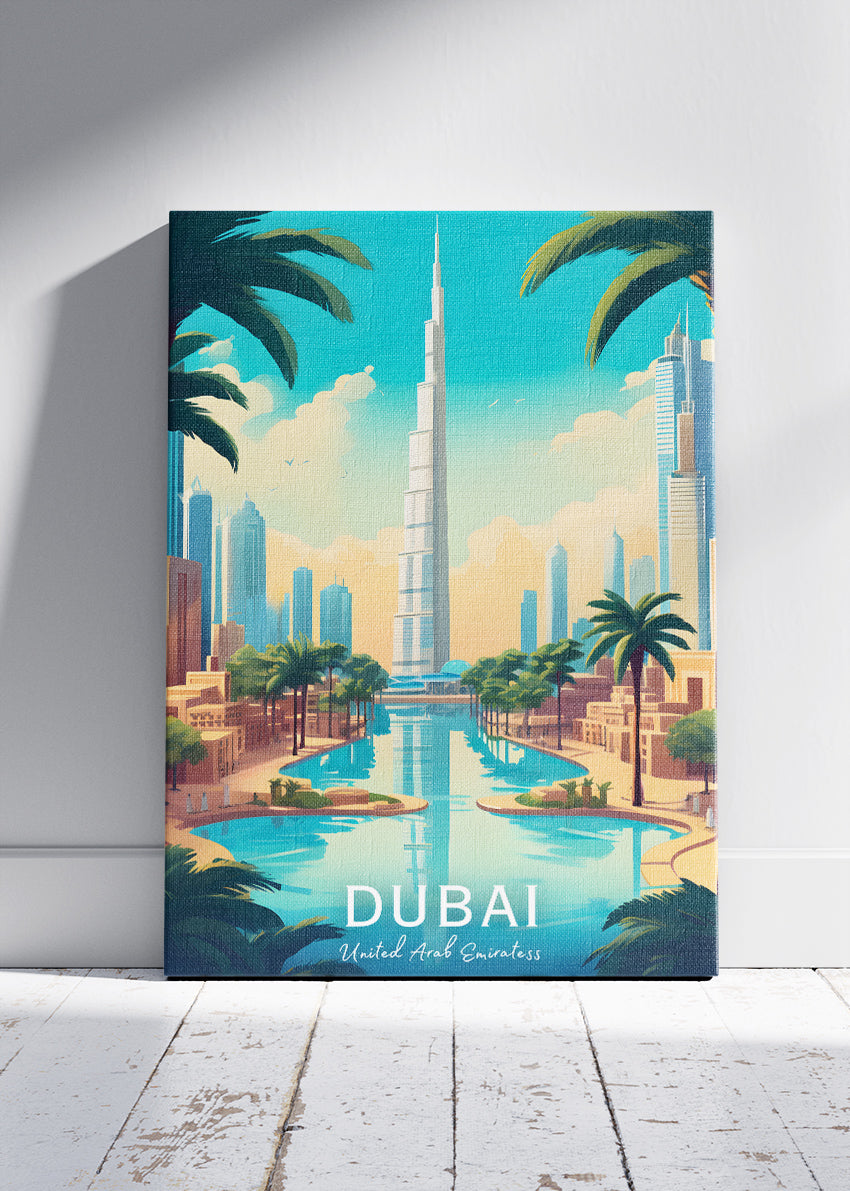 Dubai Burj Khalifa Skyline Poster & Canvas Print – Modern Cityscape Wall Art