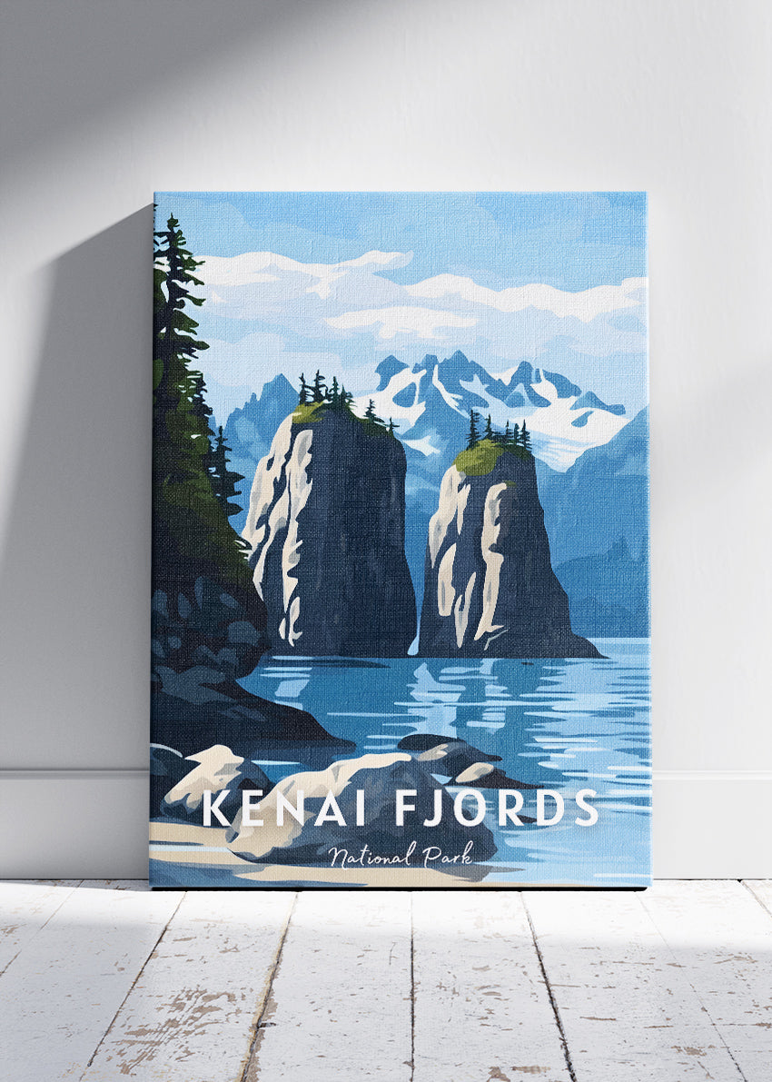 Kenai Fjords National Park Poster & Canvas Print – Alaska Coastal Fjord Landscape Wall Art