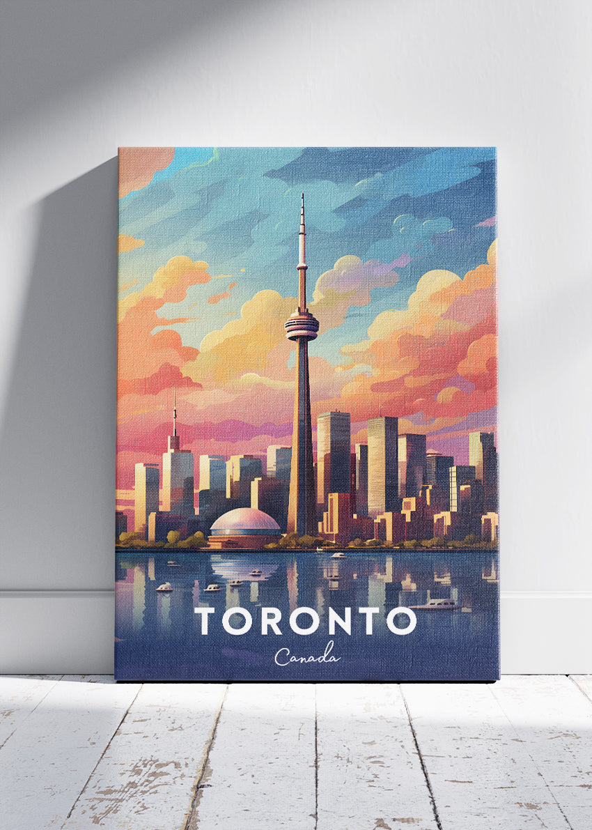 Toronto Canada Skyline Poster & Canvas Print – CN Tower Cityscape Wall Art