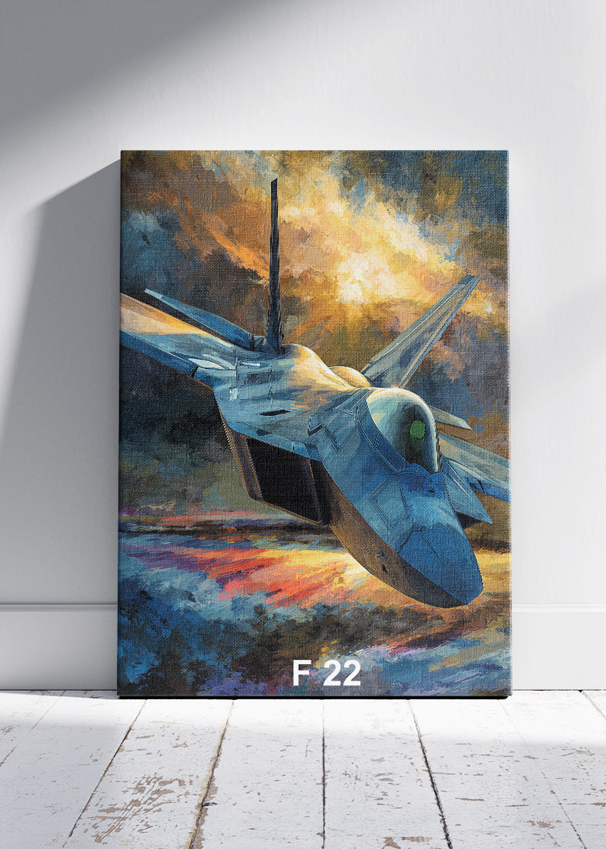F-22 Raptor Poster & Canvas Print – Stealth Fighter Jet Wall Art