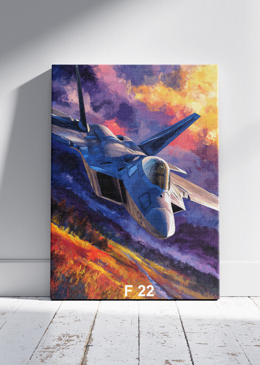 F-22 Raptor Poster & Canvas Print – Stealth Fighter Jet Wall Art