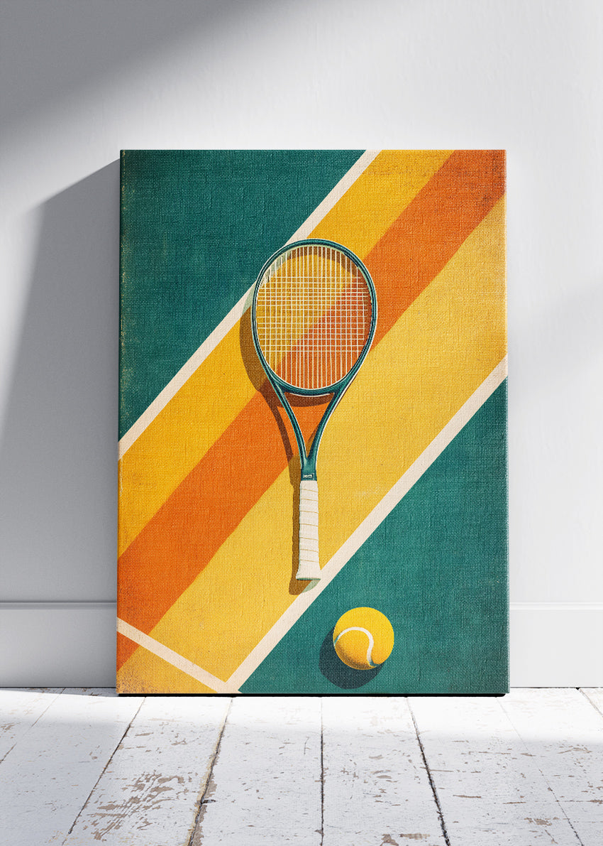 Vintage Tennis Racket Wall Art Poster & Canvas Print – Retro Sports Decor