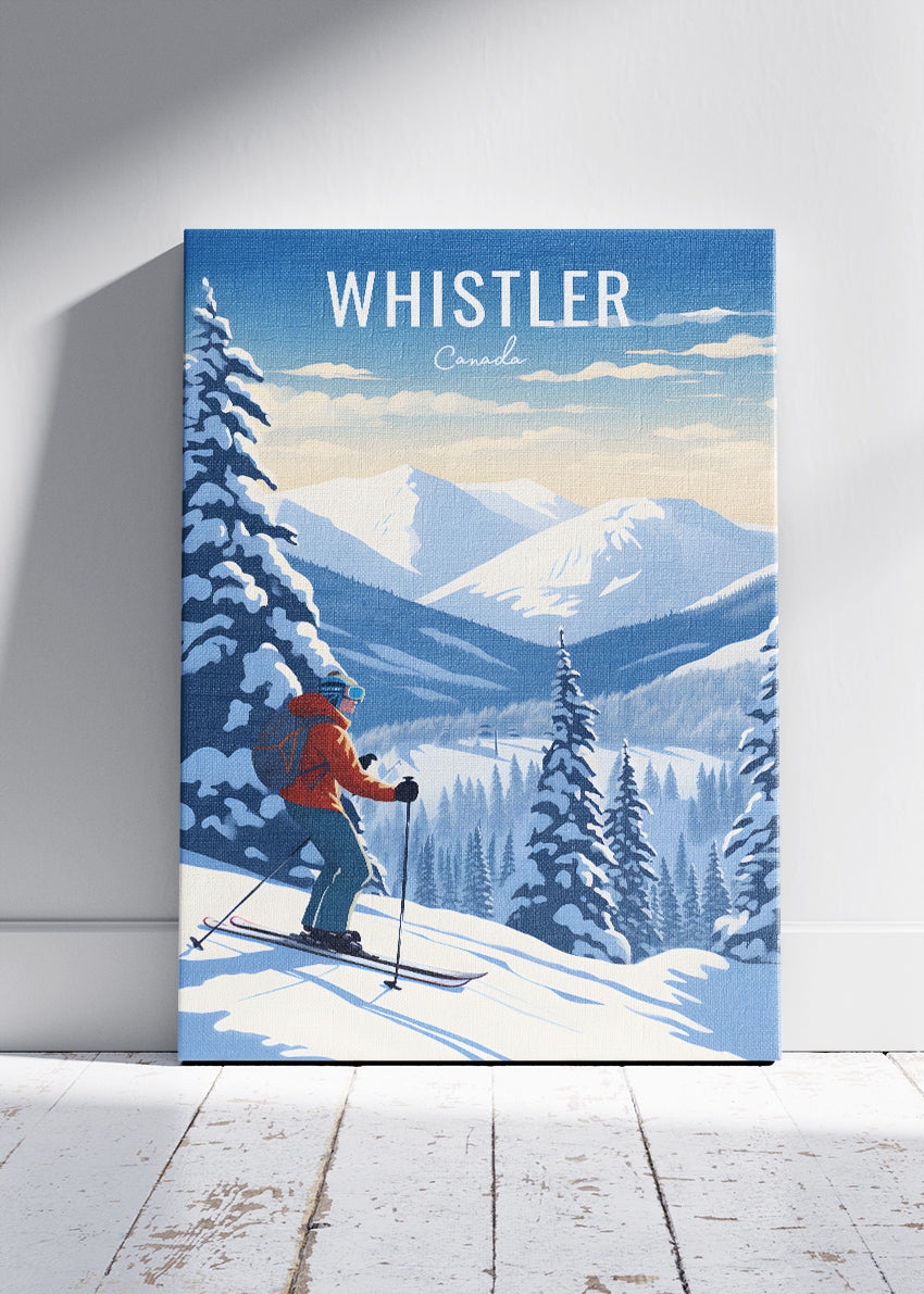 Whistler Canada Ski Resort Poster & Canvas Print – Winter Mountain Landscape Wall Art