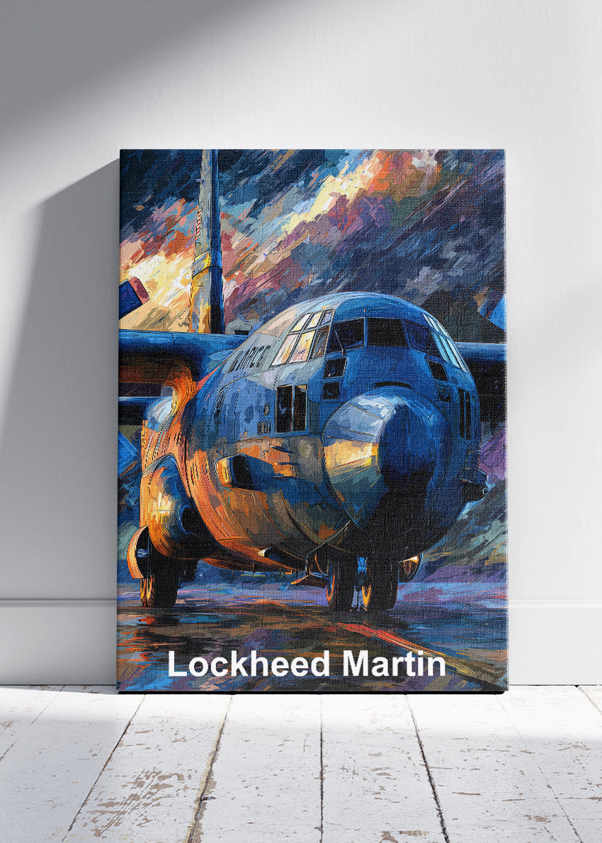 Lockheed Martin Aircraft Poster & Canvas Print – Military Plane Illustration Wall Art