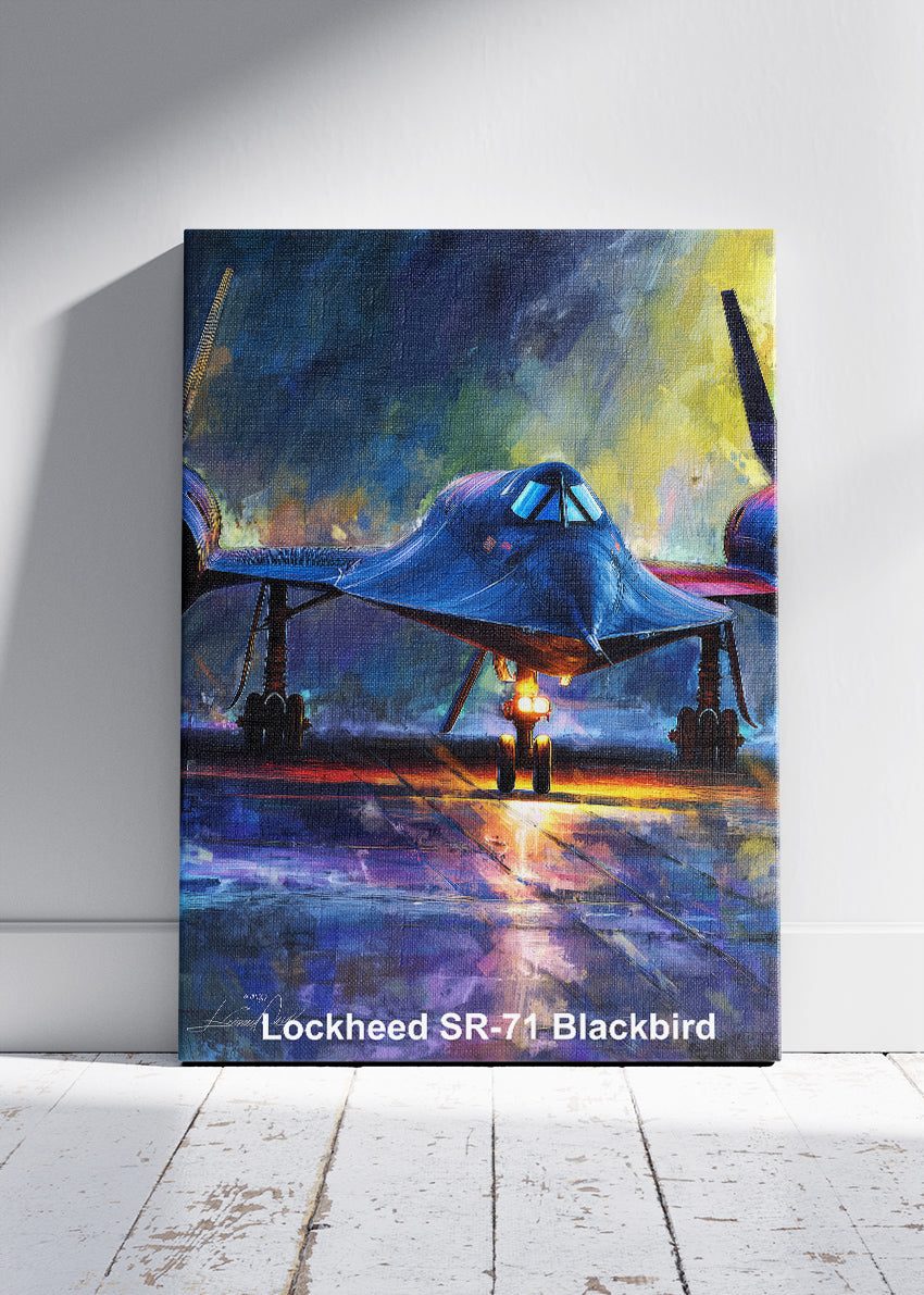 Lockheed SR-71 Blackbird Poster & Canvas Print – Illustrated Military Aircraft Wall Art