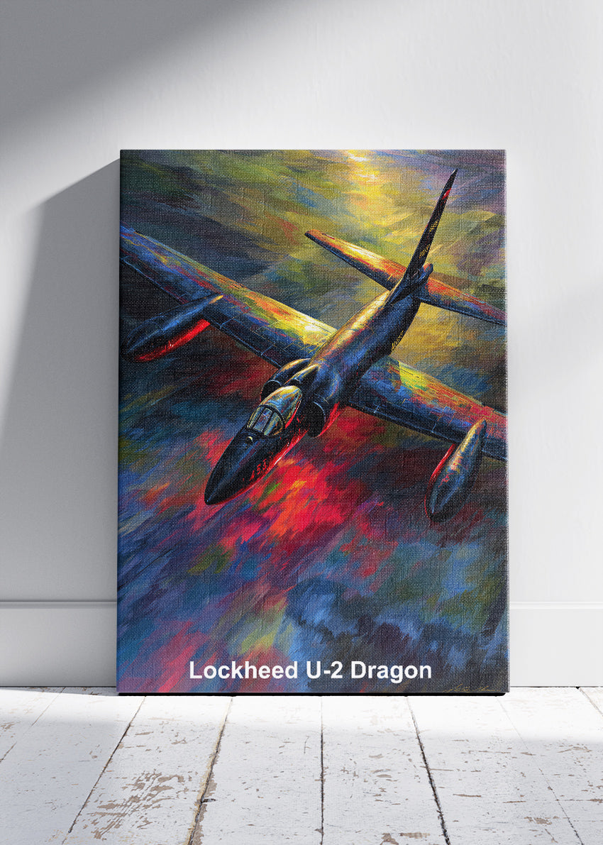 Lockheed U-2 Dragon Lady Poster & Canvas Print – Illustrated Military Aircraft Wall Art