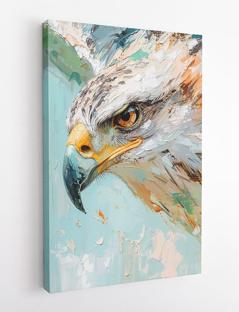 Fearless Gaze – Abstract Eagle Head Canvas Wall Art in Bold Brush Style – T884 – AiPrintLab