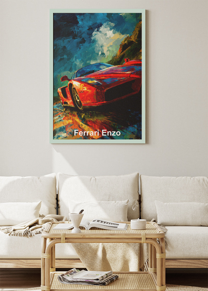 Ferrari Enzo Dynamic Drive Art Poster & Canvas Print – Legendary Italian Supercar Wall Art