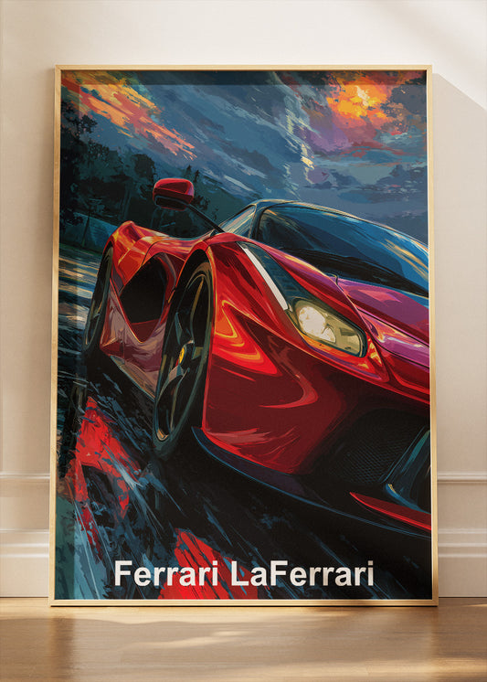 Ferrari LaFerrari Art Poster & Canvas Print – Modern Hypercar Wall Art