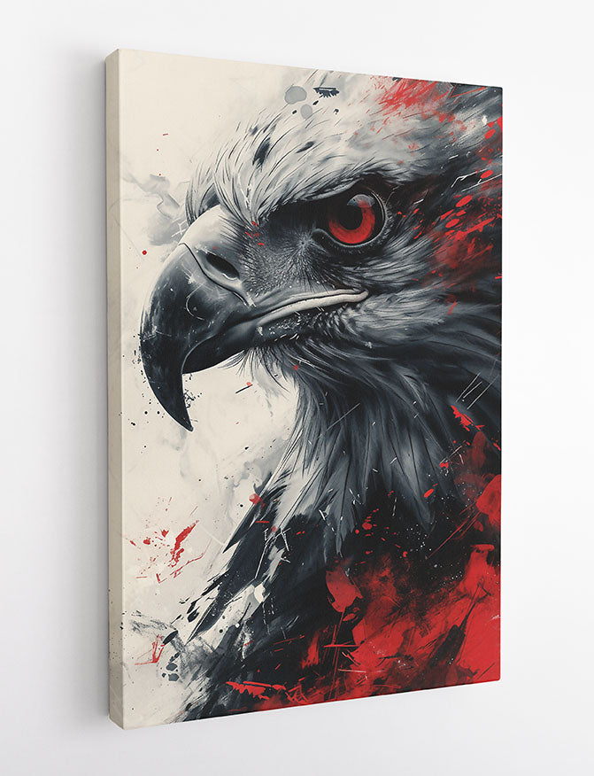 Fierce Eagle Red Eye – Abstract Wildlife Canvas & Poster Wall Art – T832 – AiPrintLab