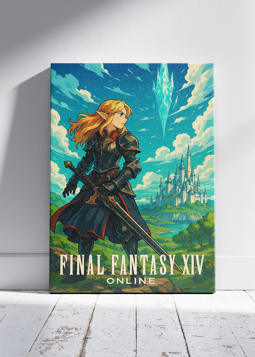 Final Fantasy XIV Online Heroic Fantasy Gaming Wall Art Poster & Canvas
