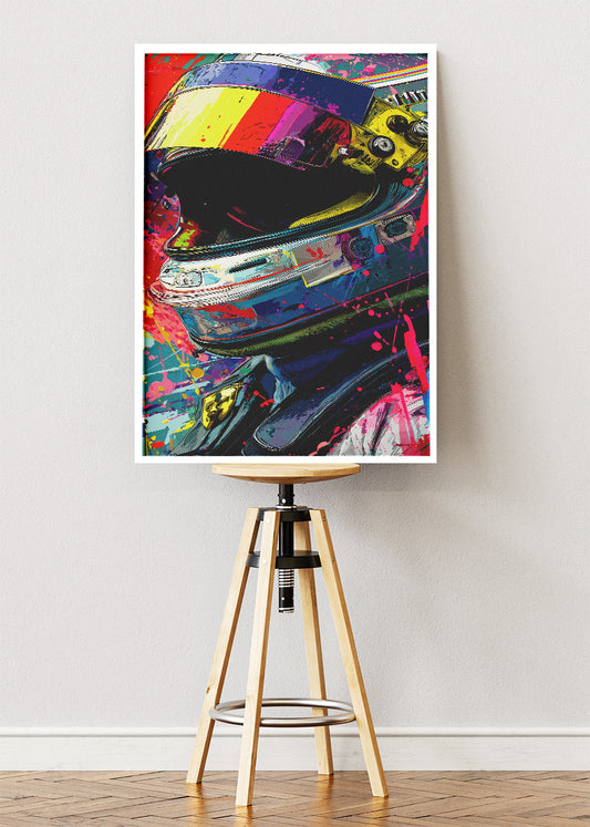 Formula 1 Racing Helmet Street Art Poster Canvas & Print – AI PRINT LAB
