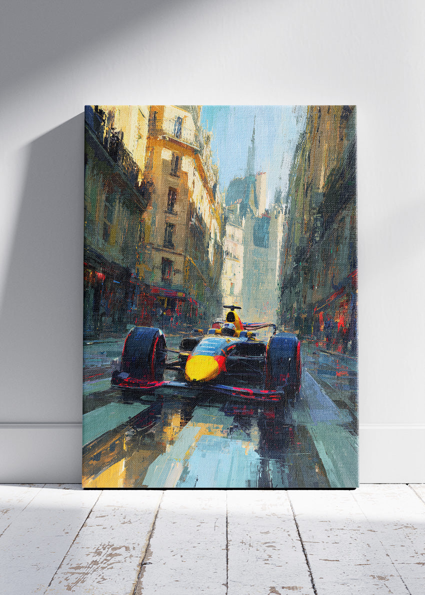 Formula 1 Street Racing Oil Painting Style Poster Canvas & Print – AI PRINT LAB