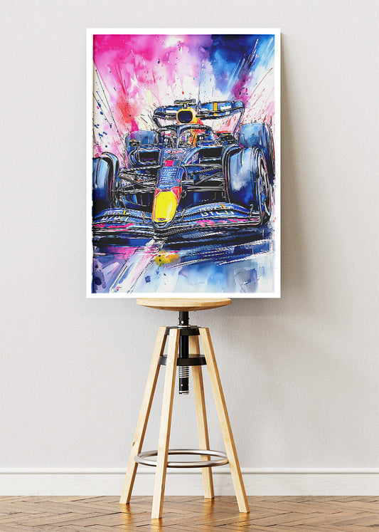 Formula 1 Watercolor Splash Racing Poster Canvas & Print – AI PRINT LAB