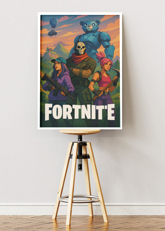 Fortnite Squad Inspired Gaming Wall Art Poster & Canvas