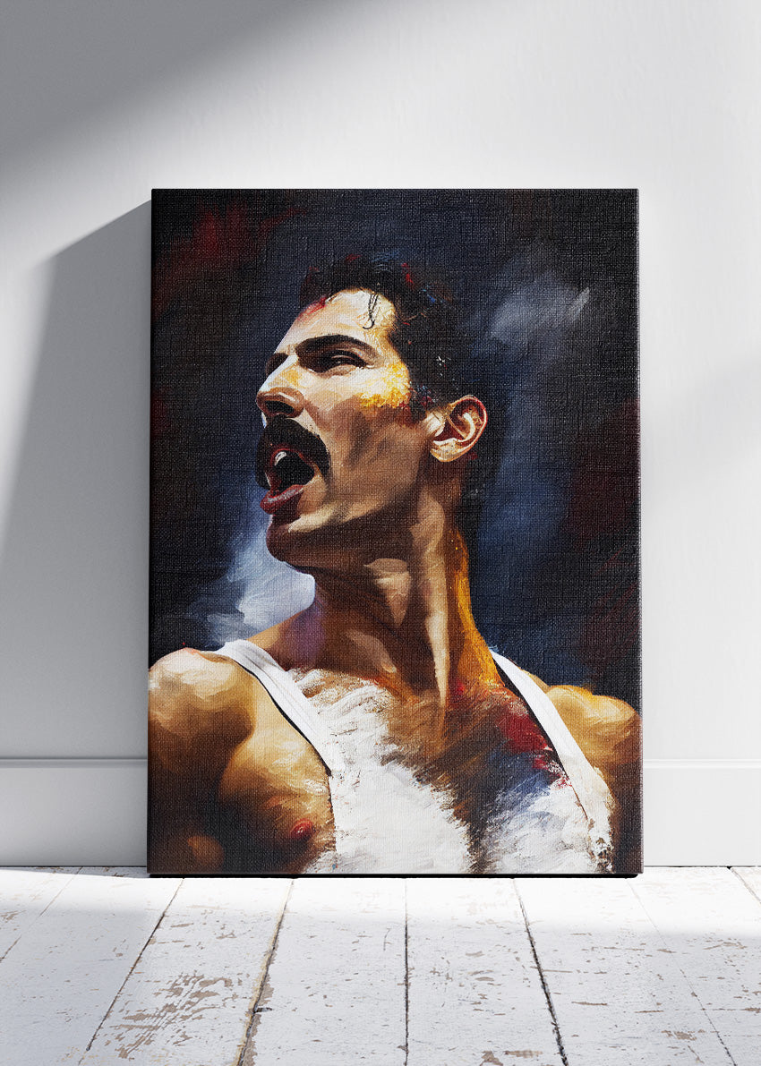 Freddie Mercury Classic Performance Portrait Wall Art Poster & Canvas Print