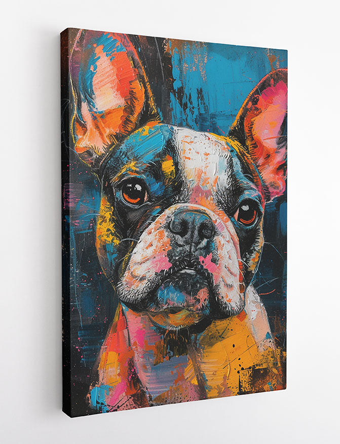 French Bulldog Pop Art – Colorful Dog Canvas & Poster Wall Art – T1250 – AiPrintLab