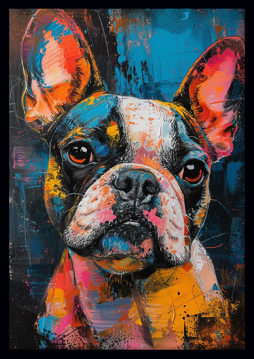 French Bulldog Pop Art – Colorful Dog Canvas & Poster Wall Art – T1250 – AiPrintLab