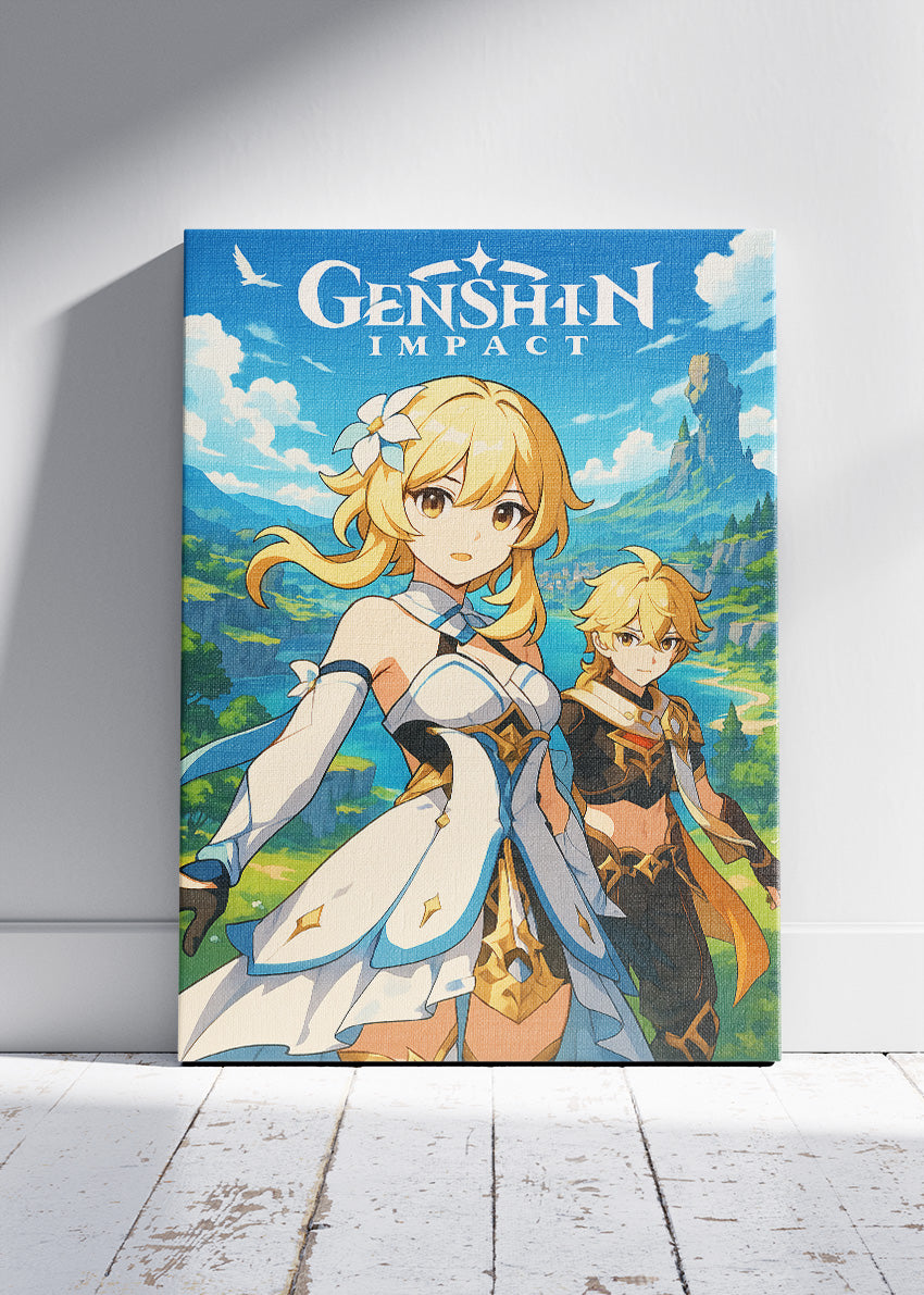 Genshin Impact Inspired Fantasy Gaming Wall Art Poster & Canvas