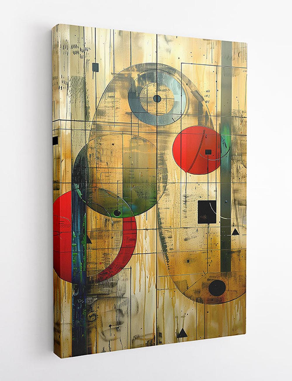 Geometric Abstract Canvas Art – Modern Shapes & Lines Wall Decor – T931 – AiPrintLab