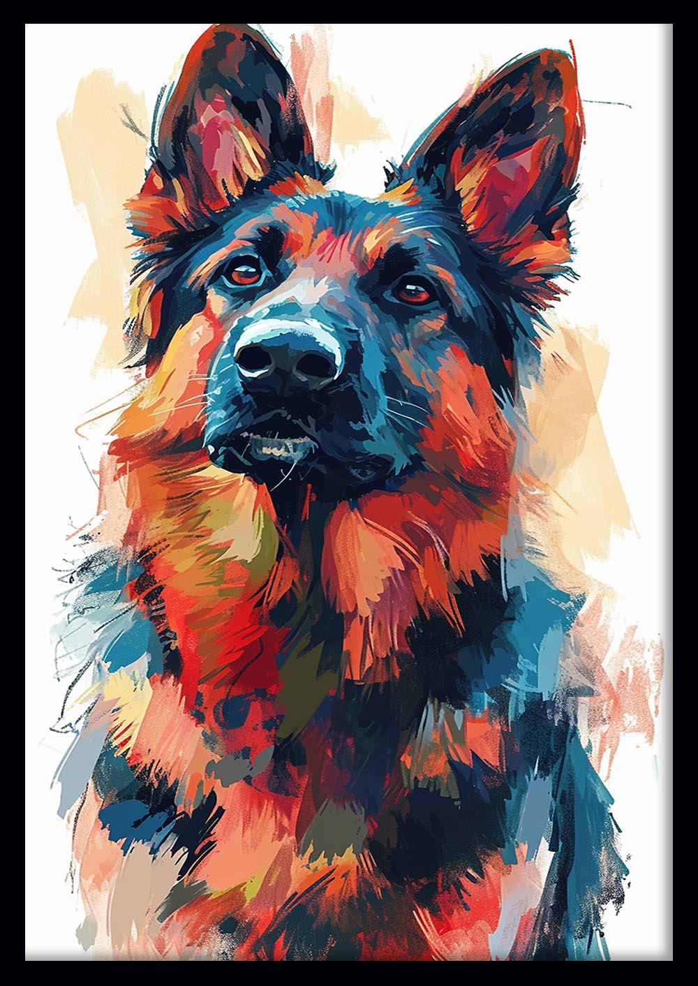 German Shepherd Pop Art – Color Splash Dog Canvas Wall Print – T958 – AiPrintLab