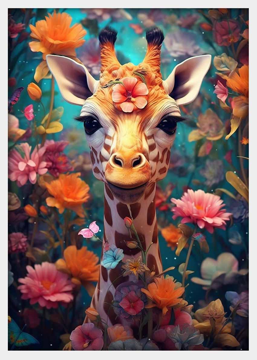 Giraffe Canvas & Poster Wall Art T346 Wildlife Series