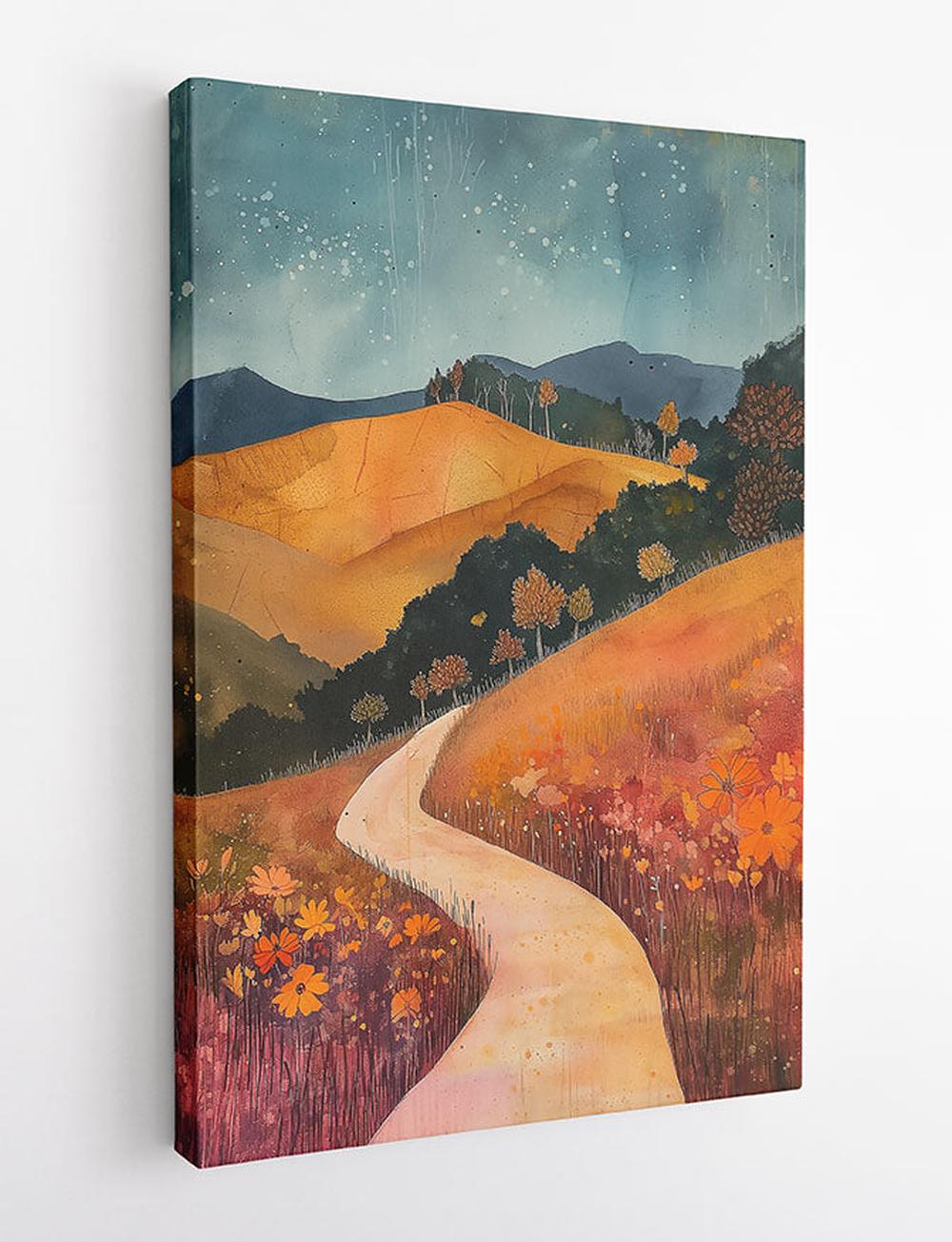 Golden Path Landscape Poster & Canvas Wall Art – T780 – AiPrintLab