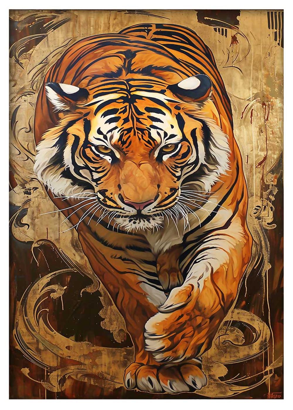 Golden Stalk – Regal Tiger Canvas & Poster Art – T805 – AiPrintLab