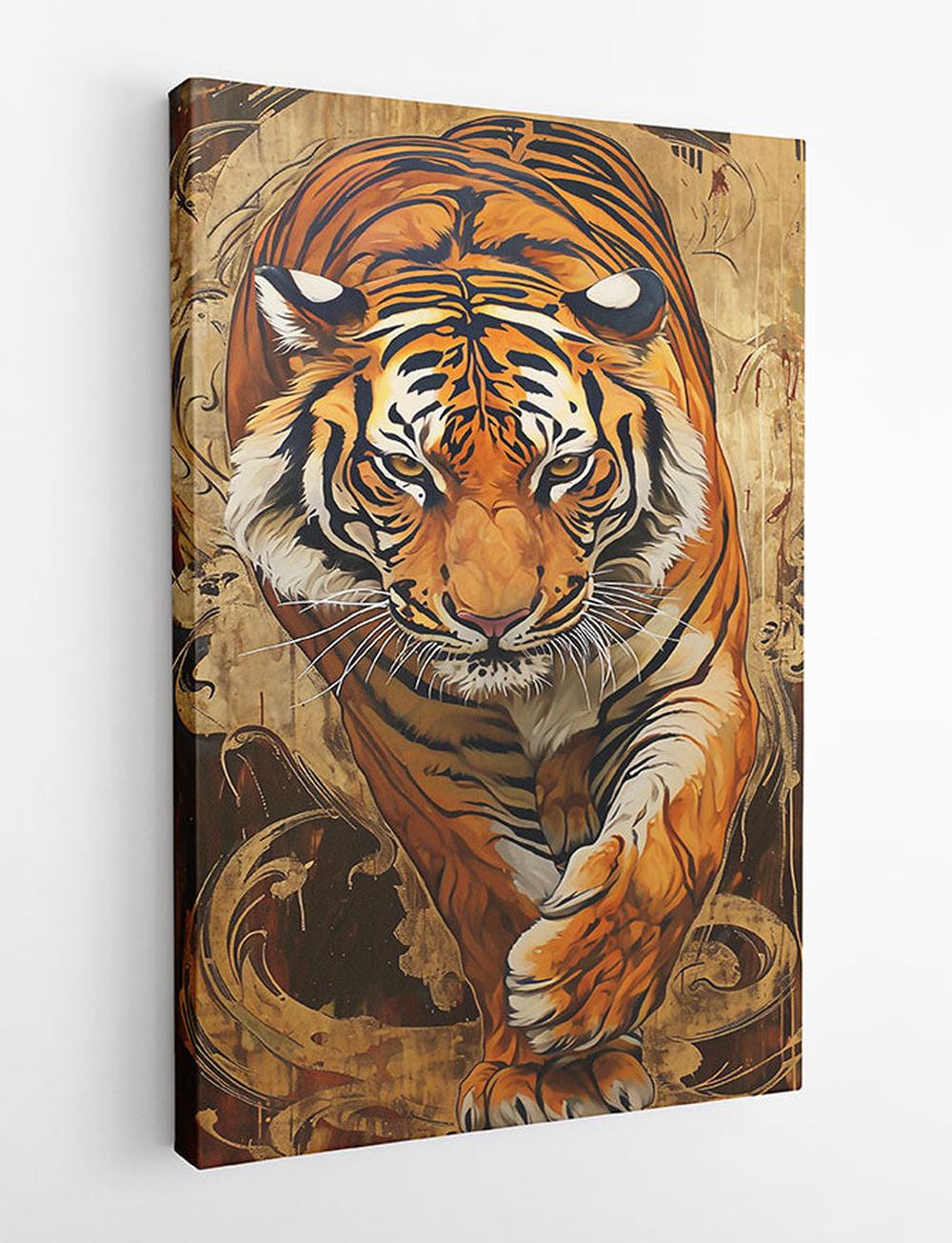 Golden Stalk – Regal Tiger Canvas & Poster Art – T805 – AiPrintLab