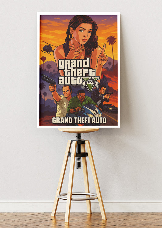 Grand Theft Auto Inspired Gaming Wall Art Poster & Canvas