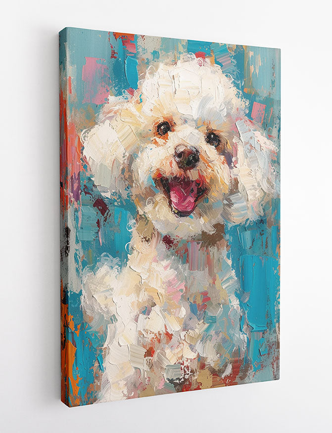 Happy Dog Portrait Canvas Wall Art & Poster Print | Colorful Impasto Pet Painting – T1316 – AiPrintlab 2