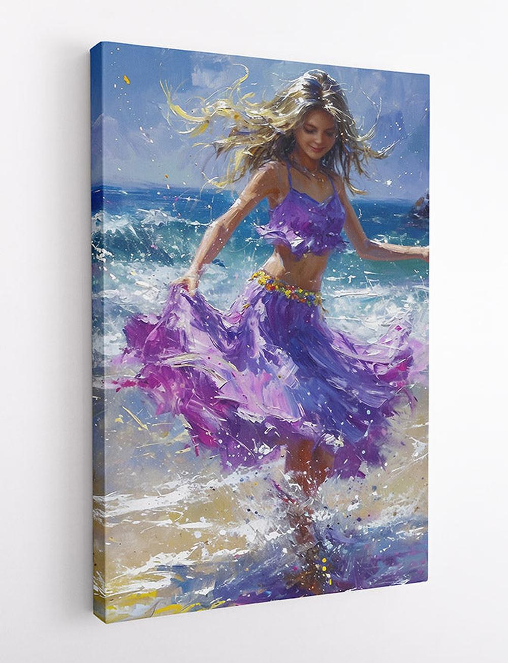 Joyful Beach Dance Canvas Art & Poster – T623 – AiPrintLab