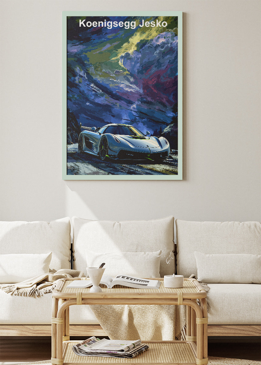 Koenigsegg Jesko Hypercar Art Poster & Canvas Print – Luxury Supercar Wall Art