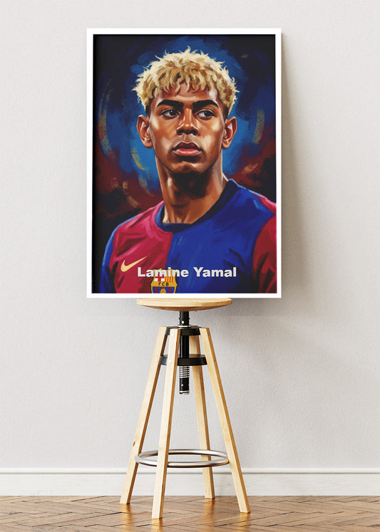Lamine Yamal Barcelona Portrait Poster Canvas & Print – AI PRINT LAB