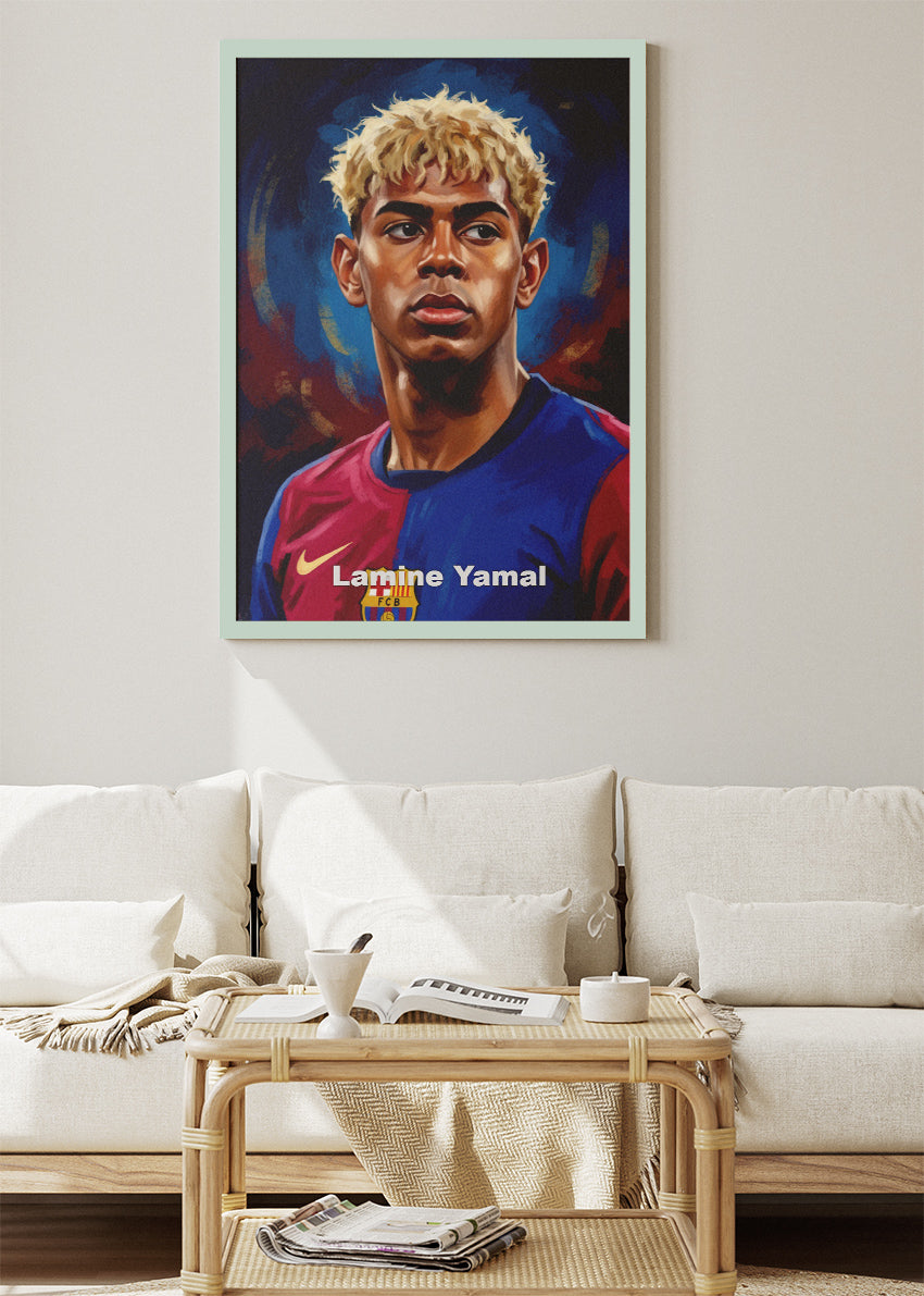 Lamine Yamal Barcelona Portrait Poster Canvas & Print – AI PRINT LAB
