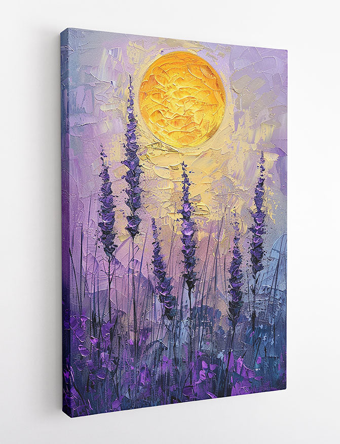 Lavender Sunset Glow – Purple Floral Field Canvas & Poster Wall Art – T1238 – AiPrintLab