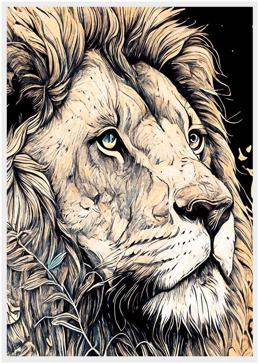 Lion Canvas & Poster Wall Art Wildlife Series
