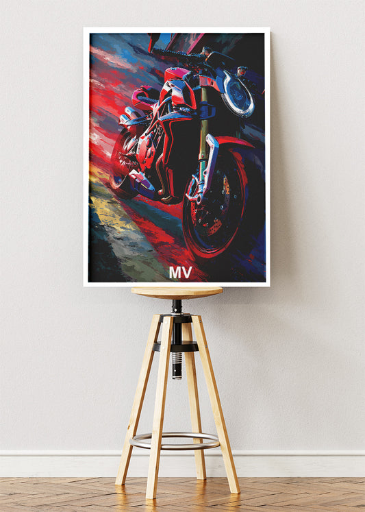 MV Superbike Night Racing Poster Canvas & Print – AI PRINT LAB