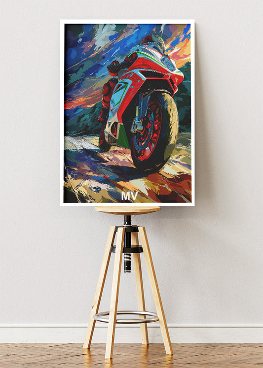MV Superbike Tricolor Racing Poster Canvas & Print – AI PRINT LAB
