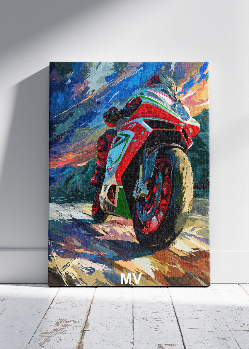 MV Superbike Tricolor Racing Poster Canvas & Print – AI PRINT LAB