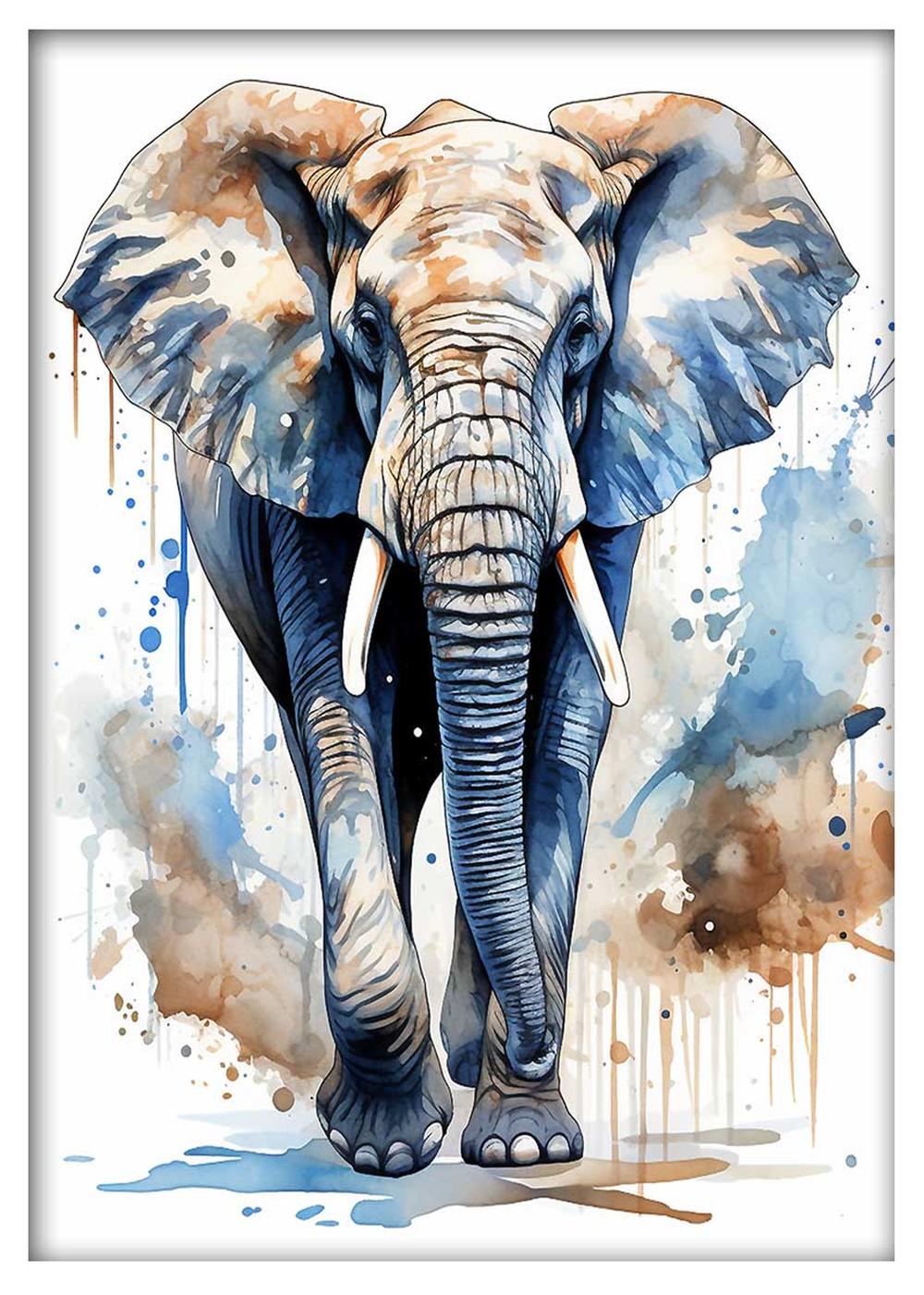 Majestic Elephant Watercolor Art Print & Canvas – T541 – AiPrintLab