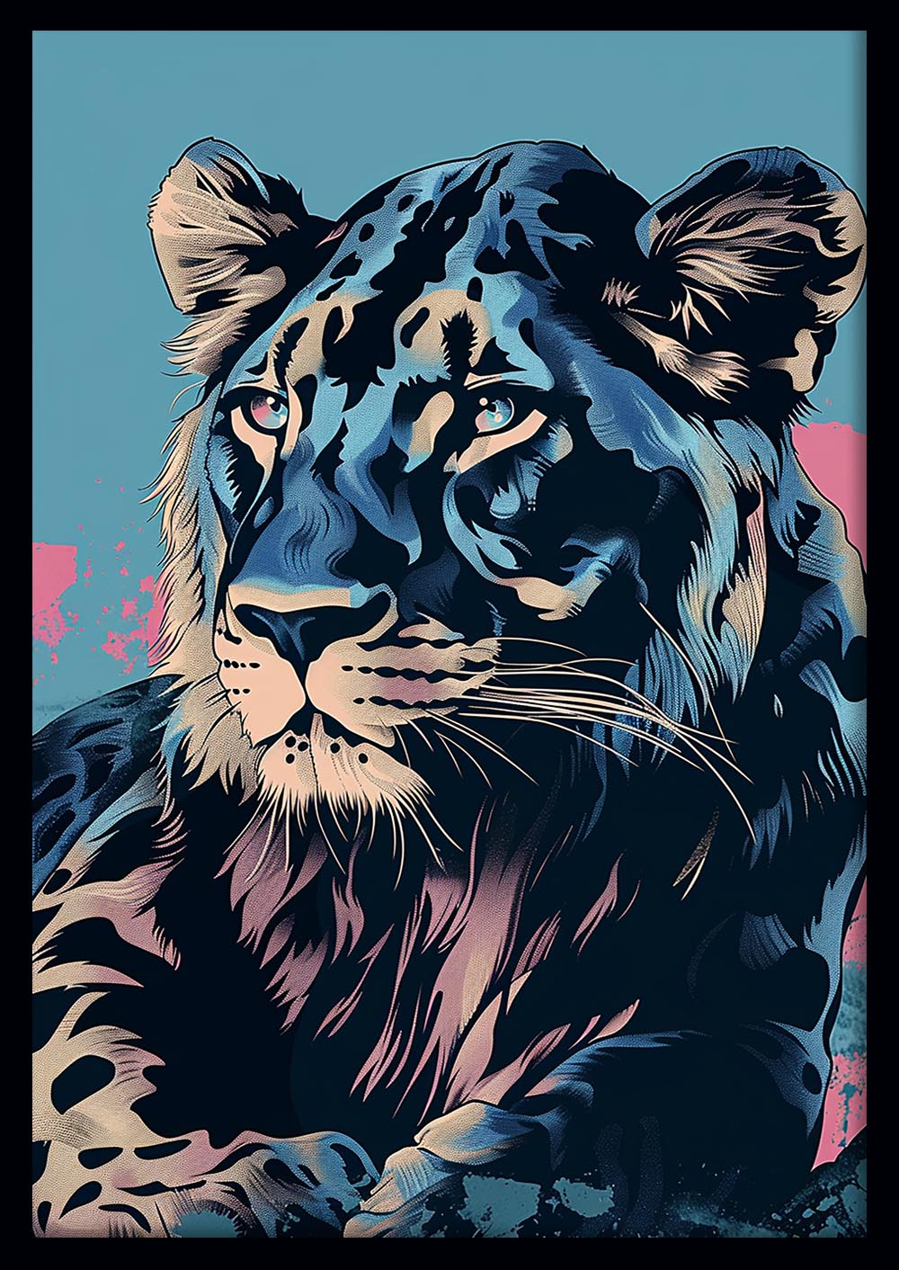 Majestic Leopard Portrait – Bold Animal Canvas Wall Art & Poster Print – T1122 – AiPrintLab