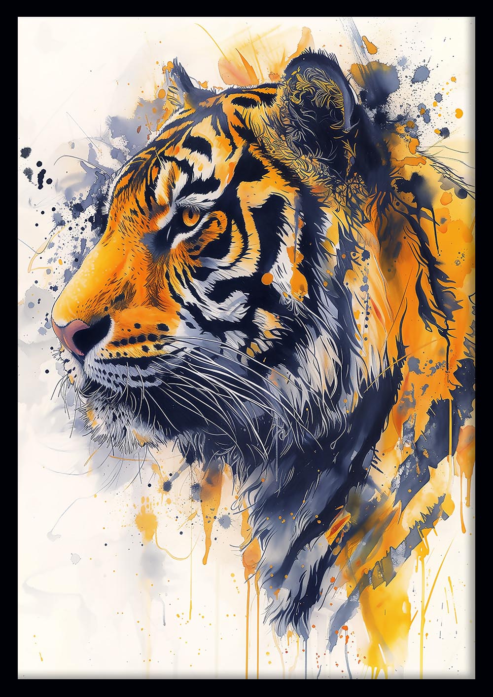 Majestic Tiger in Motion – Abstract Wild Cat Canvas Wall Art – T890 – AiPrintLab