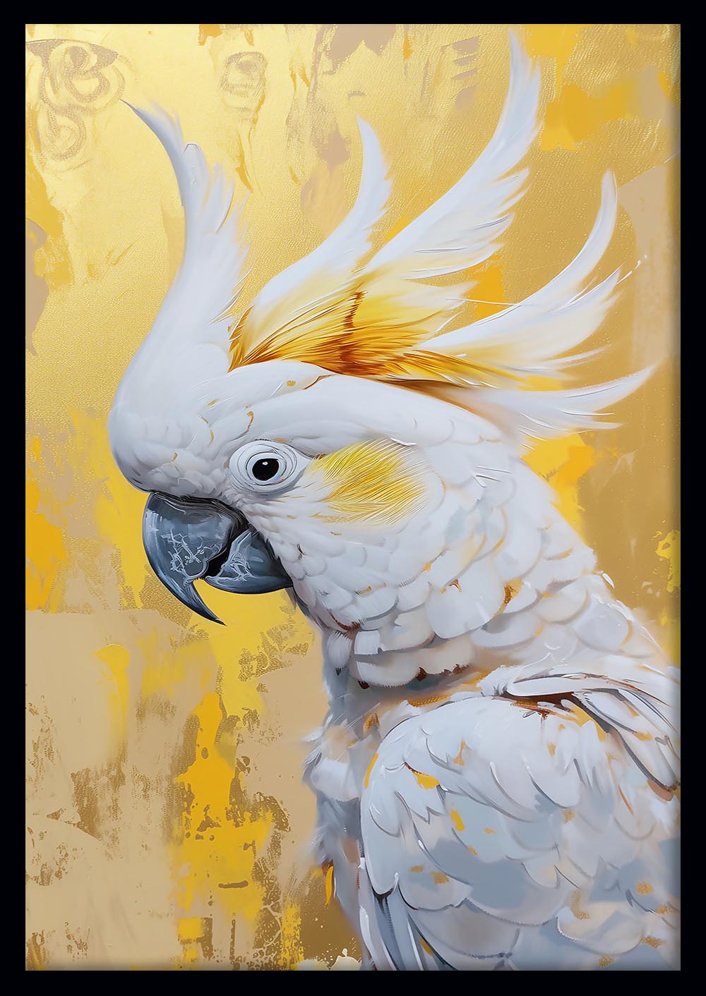 Majestic White Cockatoo with Golden Crest – Canvas & Poster Wall Art – T916 – AiPrintLab