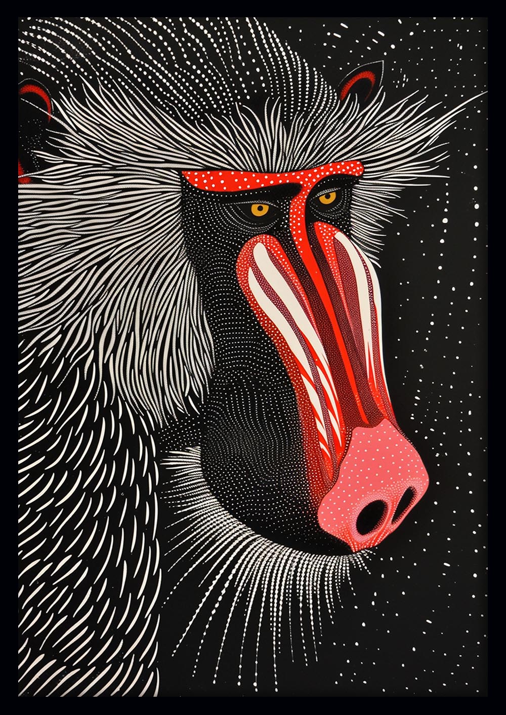 Mandrill Majesty – Bold African Wildlife Canvas & Poster Art – T1253 – AiPrintLab