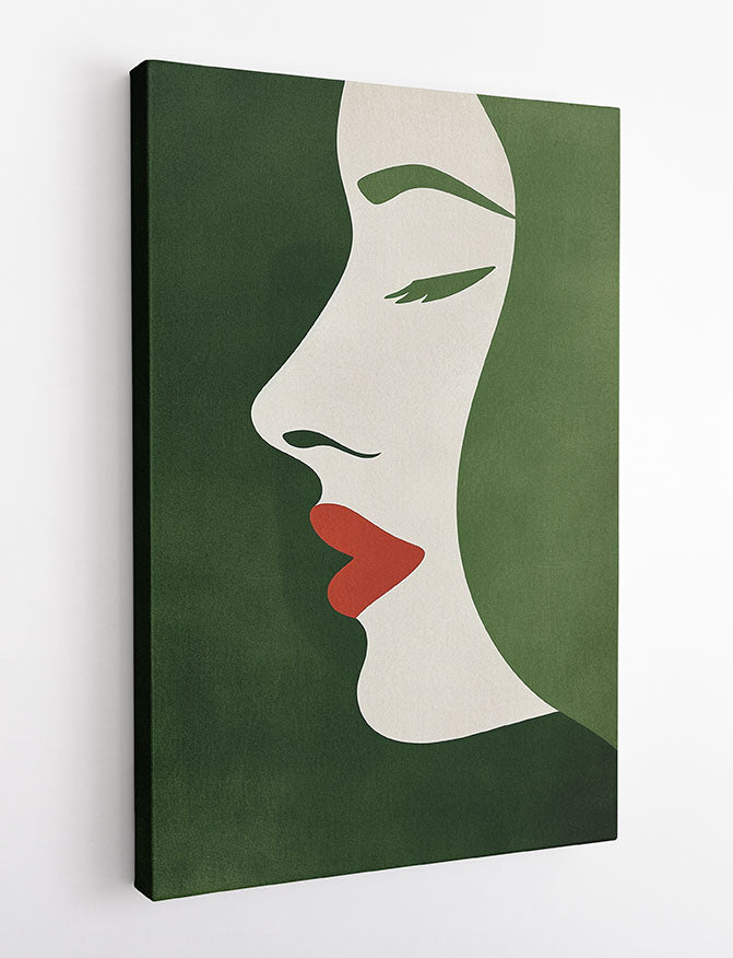 Minimalist Female Profile – Modern Abstract Portrait Canvas & Poster Art – T1063 – AiPrintLab