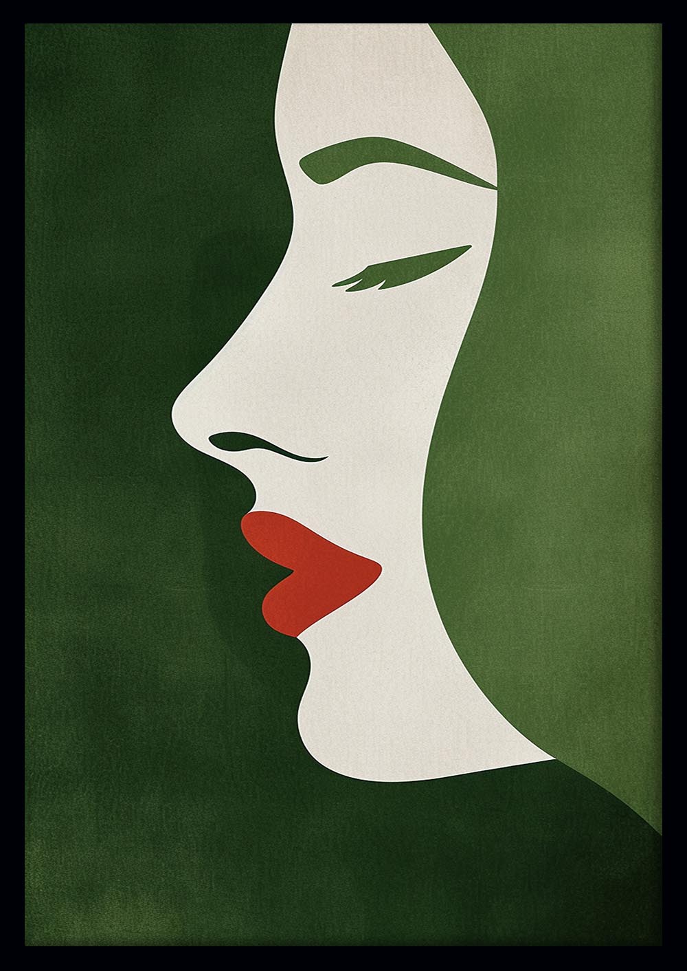 Minimalist Female Profile – Modern Abstract Portrait Canvas & Poster Art – T1063 – AiPrintLab